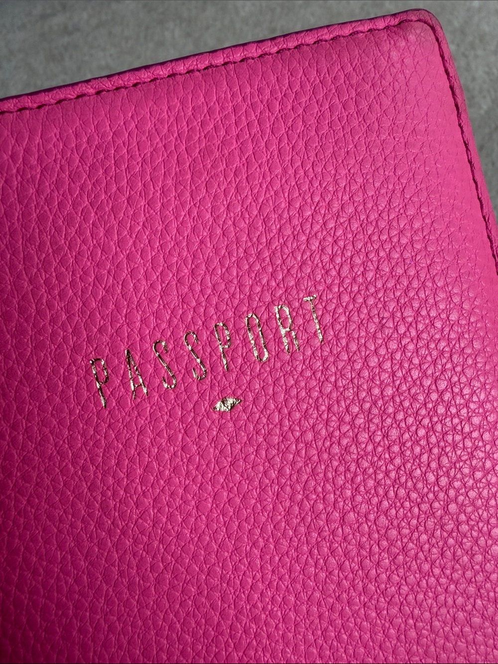 Hot Pink RFID Leather Fossil Passport Cover
